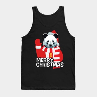 Funny Panda Santa Claus Merry Christmas Tank Top
